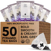 Art of Tea Earl Grey Creme packaging with eco-friendly pyramid sachets for sustainable brewing