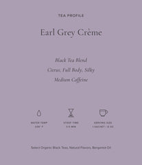 Earl Grey Crème tea bag close-up highlighting bergamot aroma