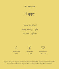 Open Art of Tea Organic Happy Tea sachet ready for steeping