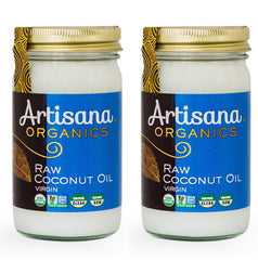 Artisana Organic Raw Virgin Coconut Oil bottle for versatile cooking and baking.
