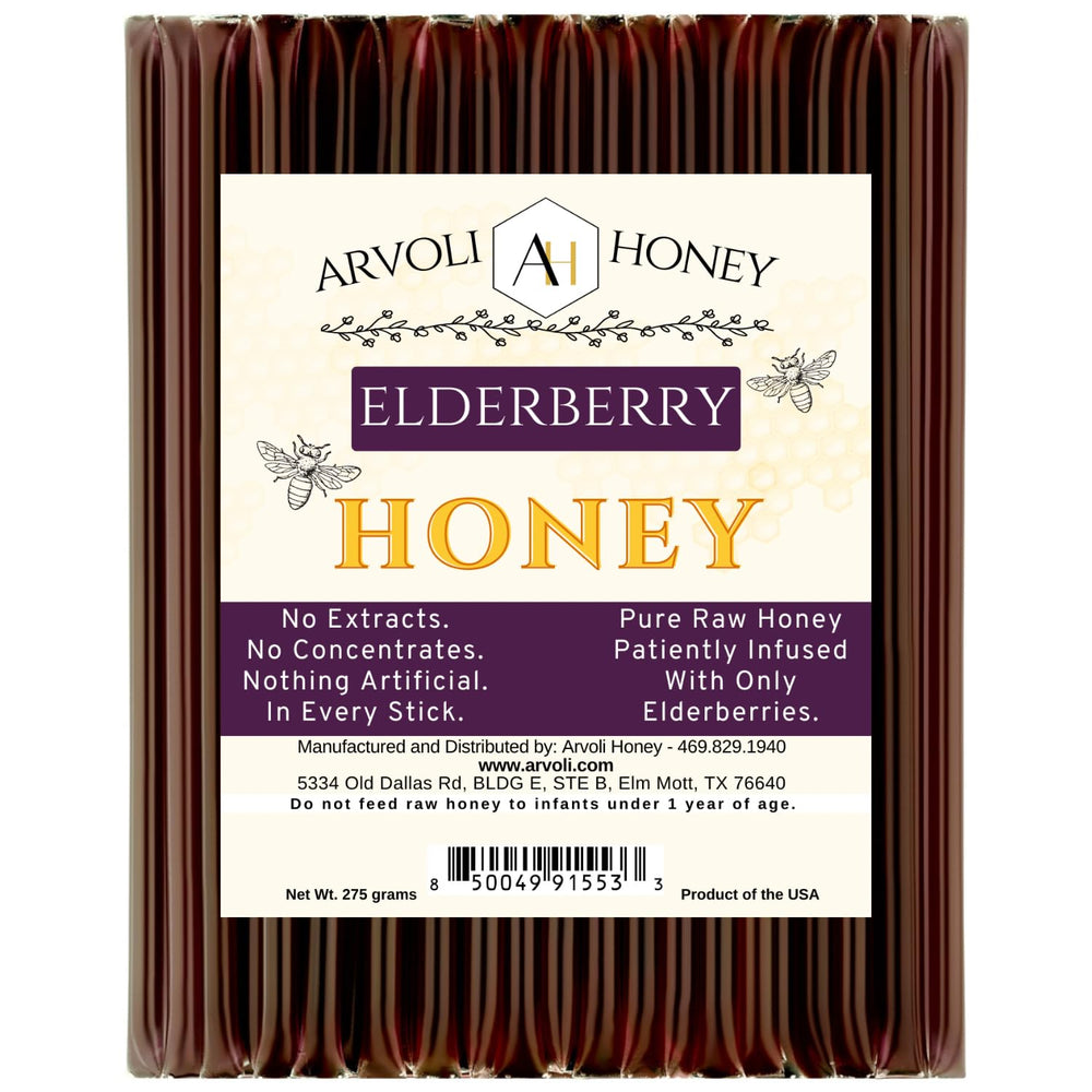 Arvoli Elderberry Honey Stick 50-pack for on-the-go tea.