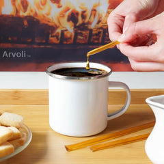 Arvoli Honey Sticks open tilt reveals easy access to pure honey on the go.