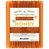 Arvoli Raw Honey Sticks packaging display shows convenient single-serve sticks.