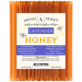 Arvoli Lavender Infused Honey Straws packaging, ideal for gifting or pantry display.