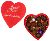 Asher's sugar free chocolate heart collection, elegant gift-ready assortment for chocolate lovers