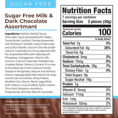 Asher's Sugar Free Milk Chocolates variety close-up, smooth, creamy indulgence.