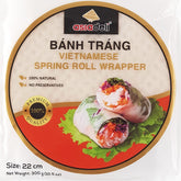 Asiadeli rice paper 22cm round pack front view for premium spring rolls