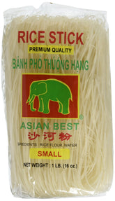 Asian Best rice stick noodles three-pack, ready for quick stir-fries.