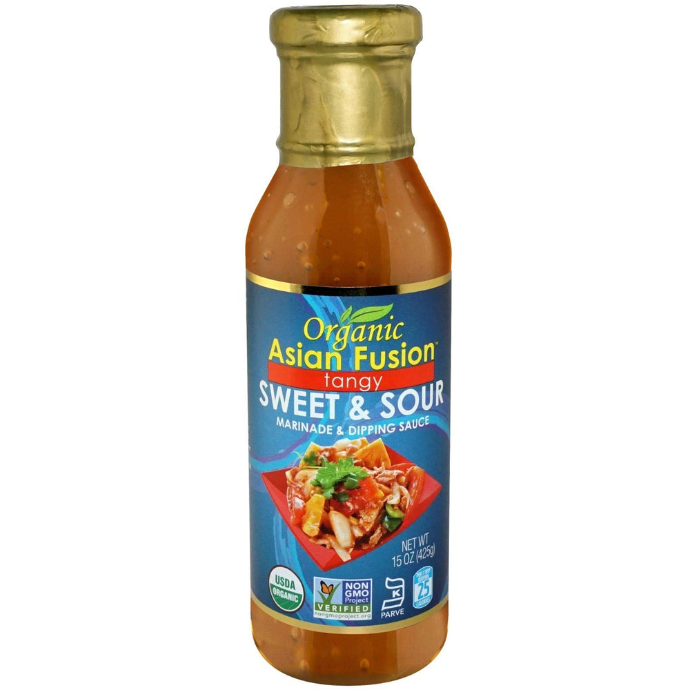 Asian Fusion Sweet & Sour Sauce bottle ready for marinades and stir-fries.