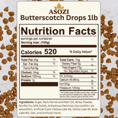Close-up of ASOZI butterscotch chips in bag