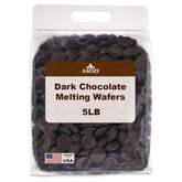 ASOZI dark melting chocolate wafers 5lb pack for dipping and coating desserts.