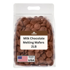 ASOZI milk chocolate wafers bag close-up for smooth dipping and even coating.