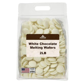 ASOZI white chocolate wafers in a 2lb bag for even melt and dessert prep