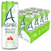 Aspire Strawberry Watermelon bottle front showing zero-sugar energy boost
