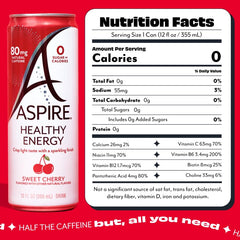 ASPIRE Sweet Cherry can foreground with crisp sparkle and zero sugar for keto-friendly refreshment