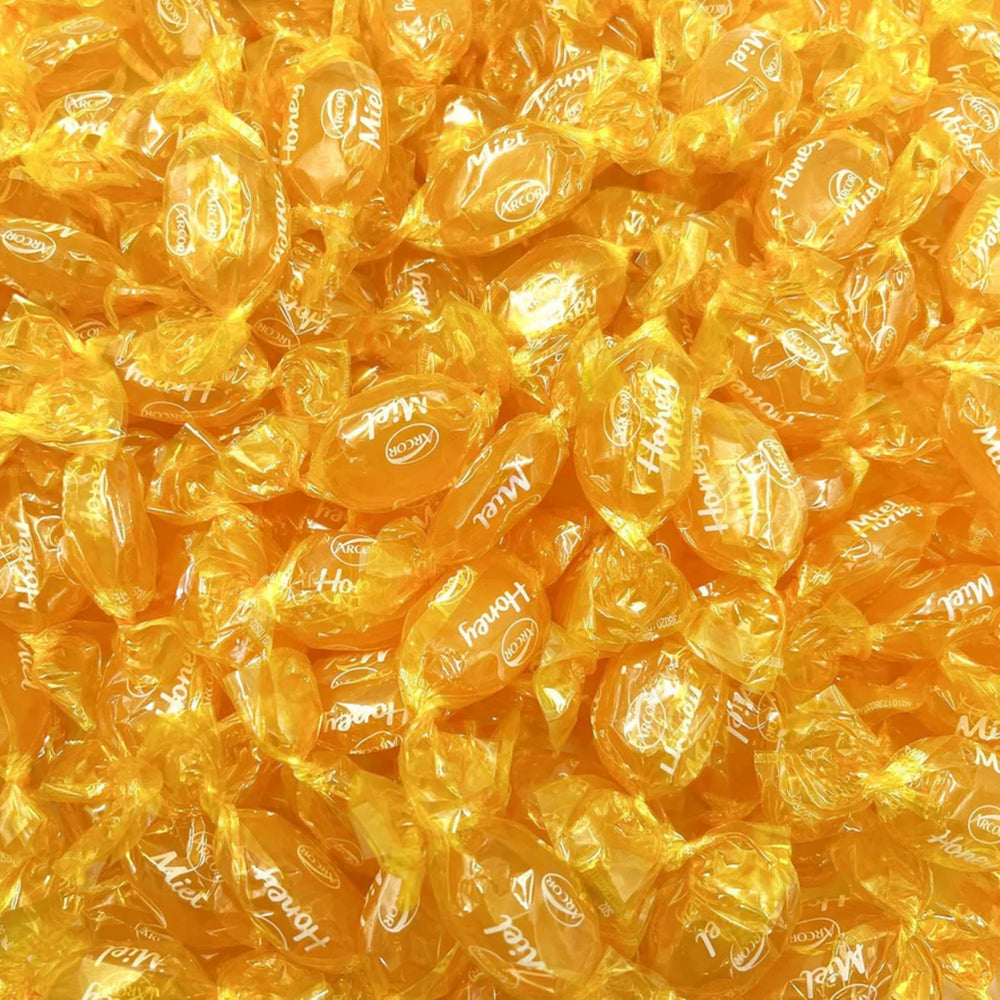 Assortit honey-filled hard candy in a 1lb bag with real honey center.