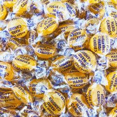 Assortit sugar-free butterscotch candies in a bag for convenient snacking.