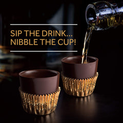 Astor Chocolate Liqueur Cups plated on a platter for party planning.