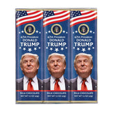 ASTOR President Trump milk chocolate bar 3-pack in hand-wrapped packaging.