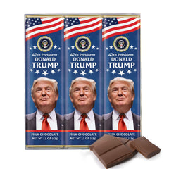 ASTOR Trump milk chocolate bar close-up showing creamy milk chocolate.