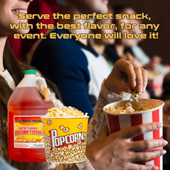 At-The-Movies-Popcorn topping on popcorn demonstrates even coating.