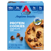 Atkins Chocolate Chip Protein Cookie packaging shows keto-friendly treat for on‑the‑go snacking