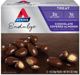 Atkins Endulge chocolate-covered almonds in packaging for easy grab-and-go snacking