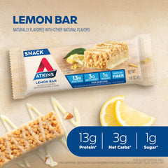 Atkins Lemon Snack Bar lemon zest close up hints bright flavor