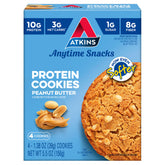 Atkins Peanut Butter High Protein Cookie packaging highlights keto-friendly snack option.