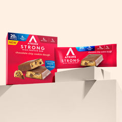 Atkins Strong ingredients scene highlighting protein and prebiotic fiber