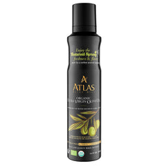 Atlas Olive Oil Spray bottle closeup highlighting premium EVOO quality