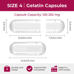 ATLEMISME empty gelatin capsules size 4 with two micro spoons for precise filling