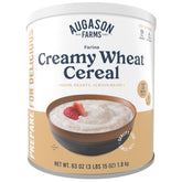 Augason Farms Creamy Wheat Cereal can with 55 servings for long-term pantry storage