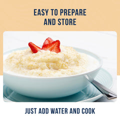 A bowl of warm Creamy Wheat Cereal ready for a quick breakfast