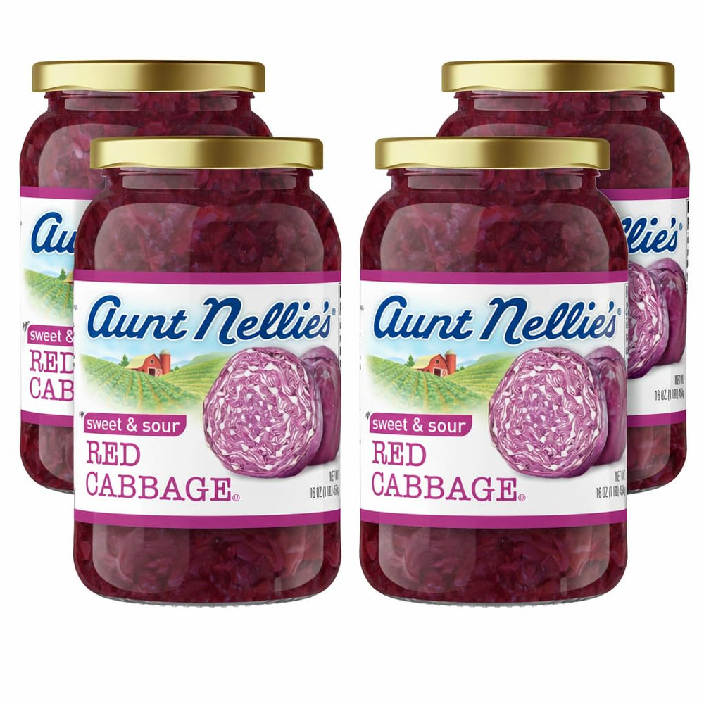 Aunt Nellie's Sweet & Sour Red Cabbage jar front—vibrant color and ready to serve