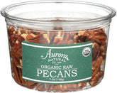 Aurora Products Organic Pecan Halves in a bowl, ideal for snacking with crunch