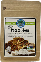 Authentic Foods Potato Flour bag close-up, premium potatoes, gluten-free product for baking and cooking.
