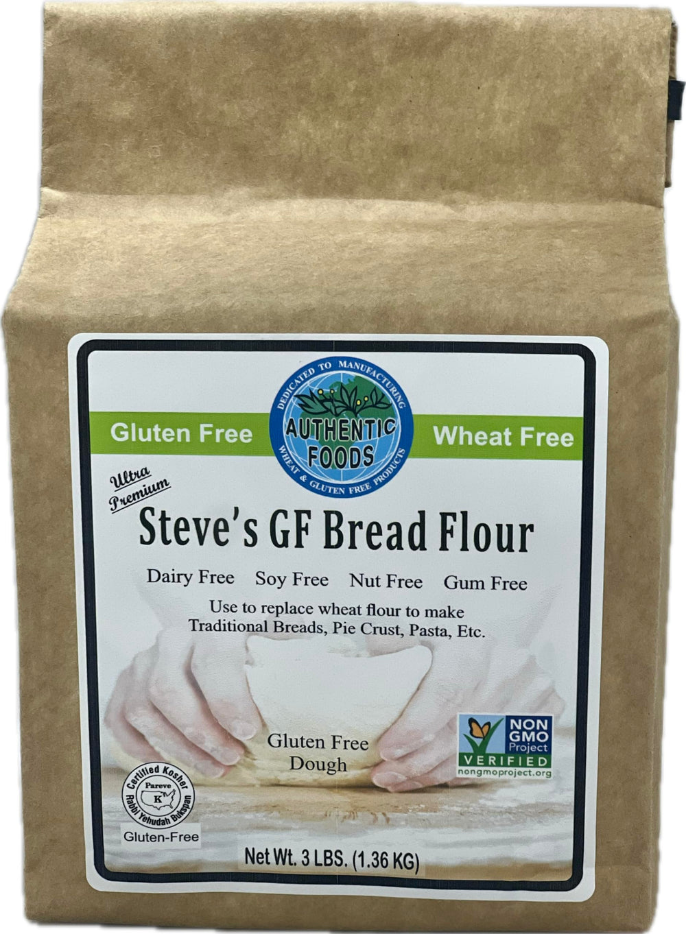 Steve's GF Bread Flour Blend bag ready for gluten-free baking versatility