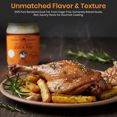 AUX DELICES DES BOIS duck fat jar ideal for roasting vegetables with depth.