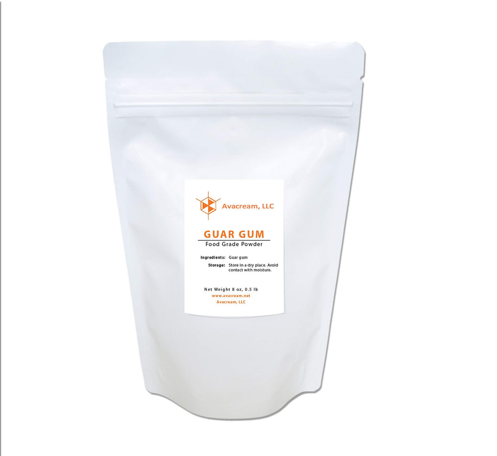Avacream Guar Gum Powder 8oz canister on shelf for thickening sauces.