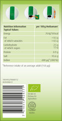 Close-up of Herbamare Original label highlighting organic ingredients