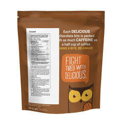 AWAKE 50-count bag of Caramel Milk Chocolate Bites with fairtrade chocolate.
