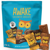 AWAKE Caffeinated Chocolate bites caramel closeup for a flavorful energy boost on the go.