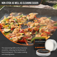 Close-up of ingredients in AWEASROY griddle seasoning highlighting balanced formula.