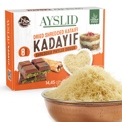 AYSLID kataifi dough pack close-up for kunafa and desserts