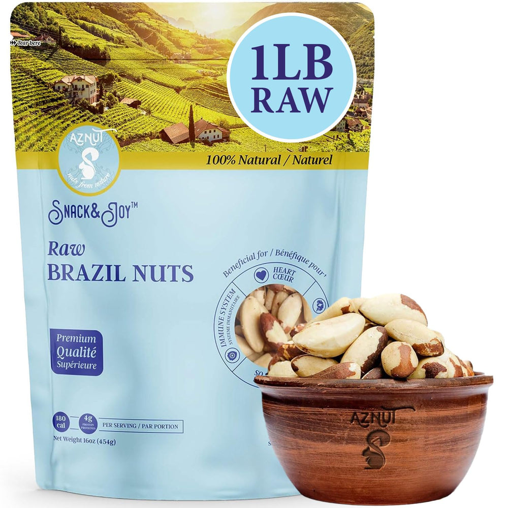 AZNUT Brazil Nuts raw image, protein-rich, crunchy snack.