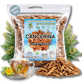 B-Experts Cancerina tea packaging showing a natural herbal blend ready to brew