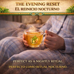B-Experts Senna Leaf Tea cup steeping to reveal calming aroma