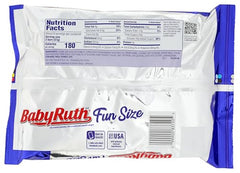 Baby Ruth bar with dry roasted peanuts for quick office snacking.