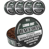 BACC OFF Classic Wintergreen Long Cut can highlights authentic chew flavor and familiar packaging